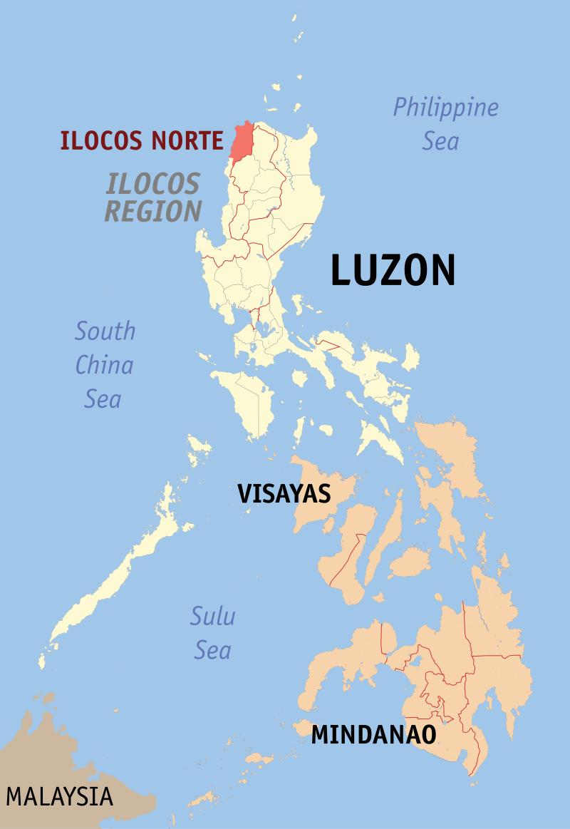 Wikipedia Commons map shows location of Ilocos Norte.