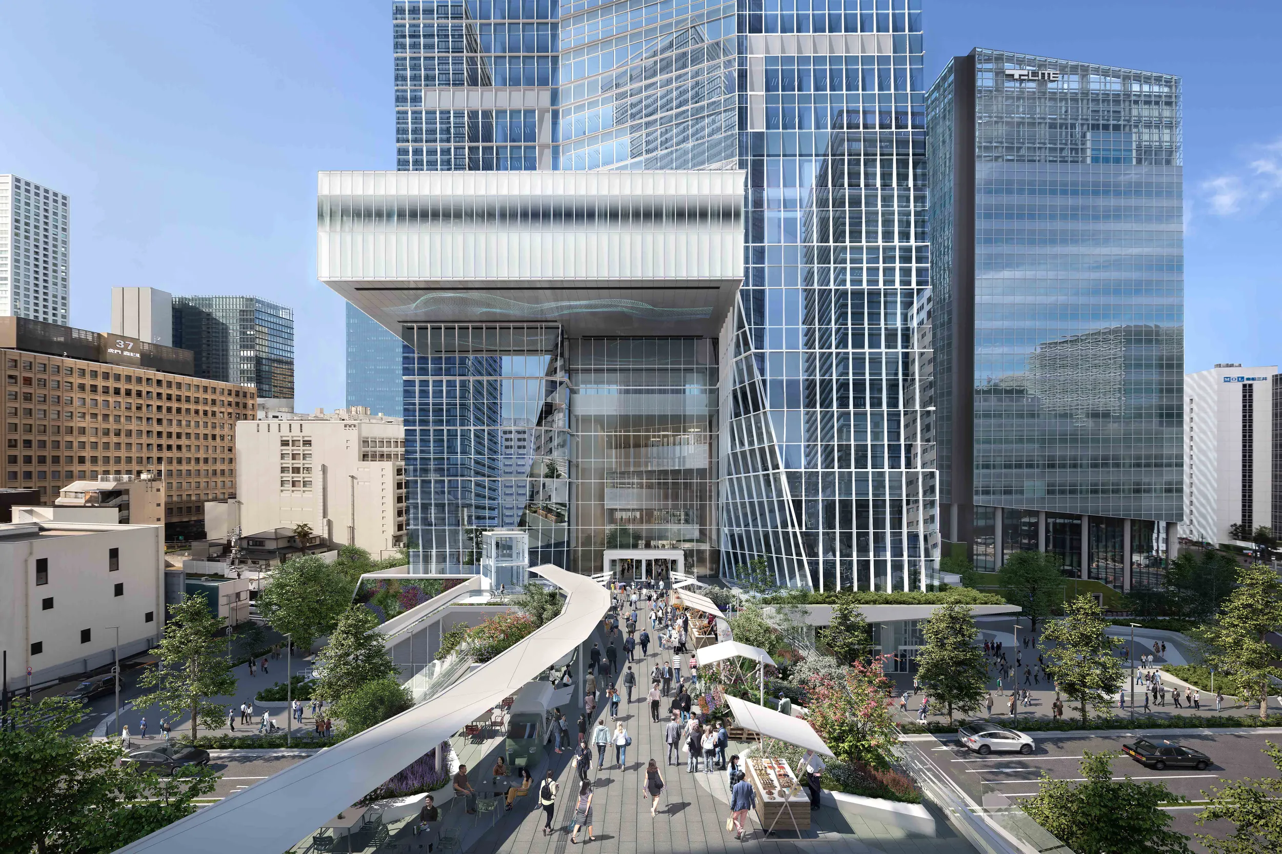 <em>Artist rendition of Tokyo’s Toranomon Hills, which opened in 2023.</em>” width=”2500″ height=”1666″/><figcaption><em>Artist rendition of Tokyo’s Toranomon Hills, which opened in 2023.</em></figcaption></figure>
<p>According to Kindom Development, the project will feature: Three towers totaling 29,000 ping (approximately 95,700 square meters), two 22–26-story mixed-use commercial and office buildings, and one 31-story residential tower. Six basement levels will be part of all the sites. Also included in the design will be pedestrian skybridges linking directly to the third-floor platform of Kaohsiung Station and integrated operations with the station’s sunken plaza.</p>
<p>Vice Mayor Lin Chin-jung (林欽榮) said the project benefits from a prime location, connecting northward to Zuoying and southward to the Asia New Bay Area. “This transit-oriented development integrates office, residential, and retail functions, leveraging the MRT network to enhance Kaohsiung’s structural competitiveness,” Lin said.</p>
<p>Ma said the company will partner with Japan’s Mori Building Urban Planning Co., leveraging its experience in large-scale, mixed-use developments. “We’re confident in Kaohsiung’s growth,” Ma said. “By learning from Toranomon Hills, we aim to build a city space full of life and activity every day of the week.”</p>
</div>
</div>
</article>
<div class=